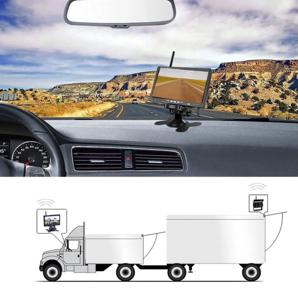 Câmera HD Sem Fio de 7'' para  - Rear Camera For Car avaliação e preço